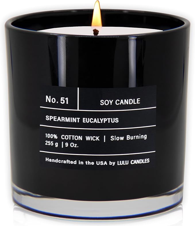Lulu Candles | Spearmint Eucalyptus | Luxury Scented Soy Jar Candle | Hand by LULUCANDLES