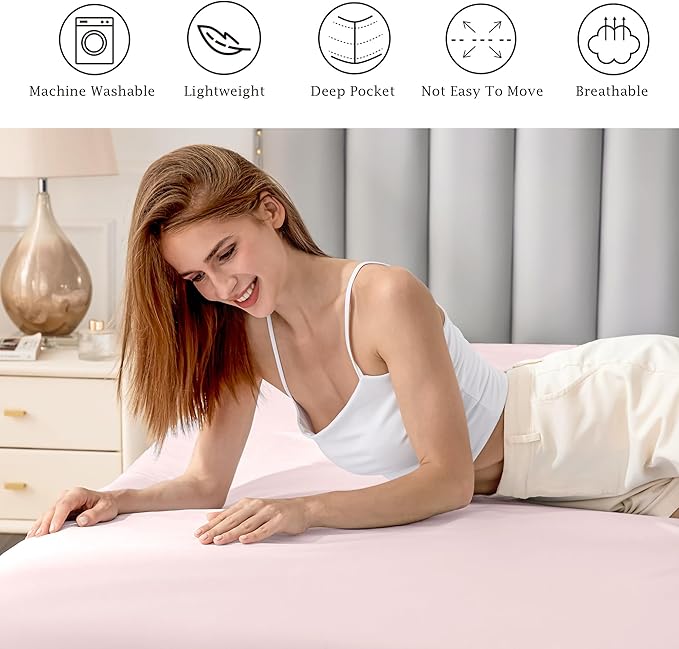 FreshCulture Pure Cotton Fitted Sheets California King Size, 300 Thread Count - Image 5