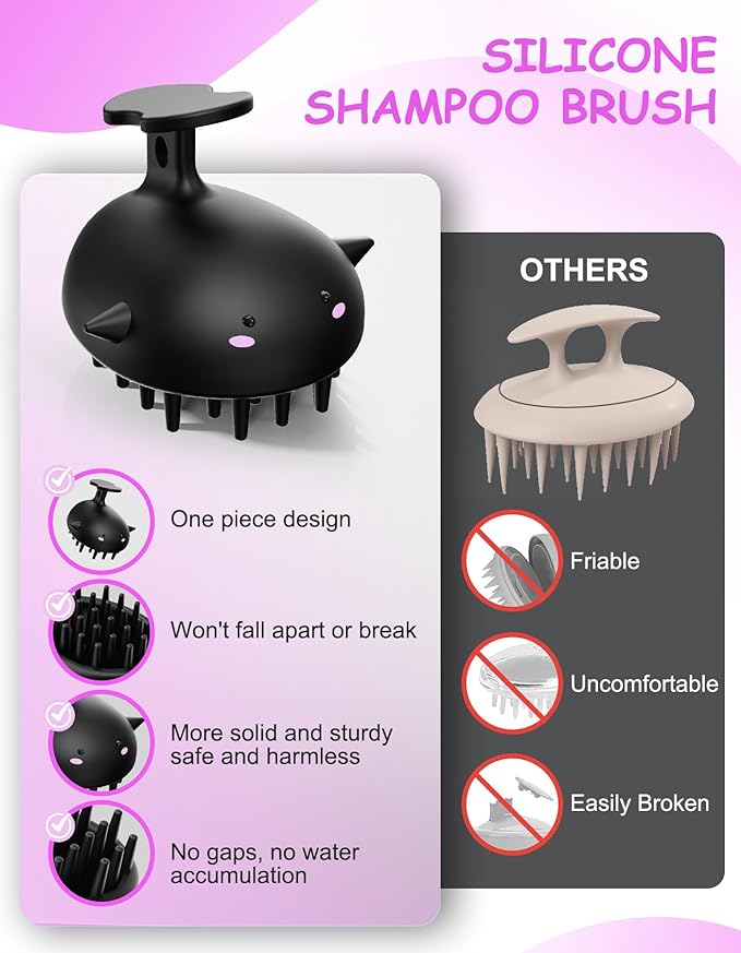 Scalp Massager Hair Growth Shampoo Brush, Silicone Scalp Scrubber Shower Scalp - Image 2