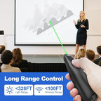 Rechargeable Presentation Clicker with Case, Power Digital Display Wireless Presenter Remote, USB C Green Light Pointer Computer PowerPoint PPT Clickers for Mac Laptop, Slideshow Google Slide Advancer