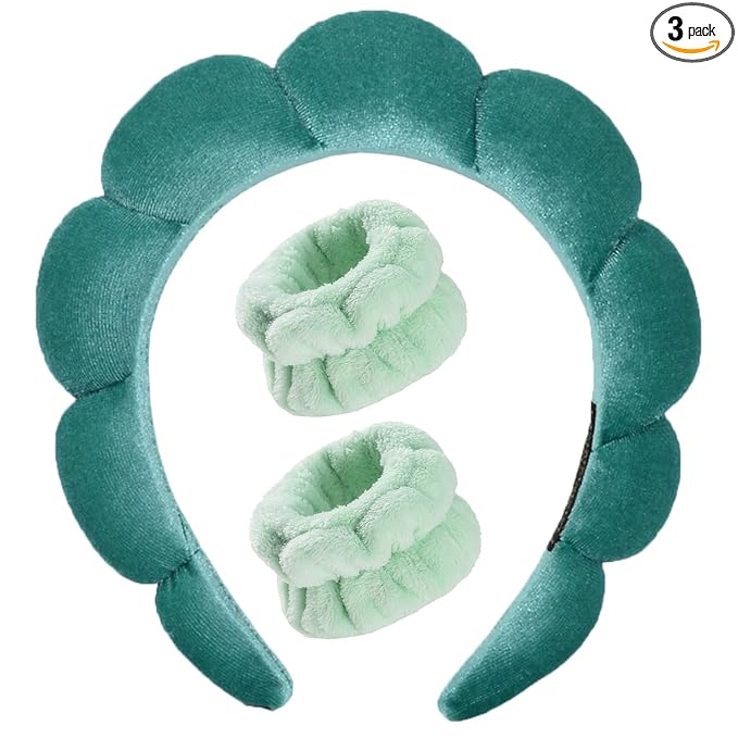 Luckybear Spa Headband for Washing Face, Velvet Makeup Headband, Bubble by Luckybear