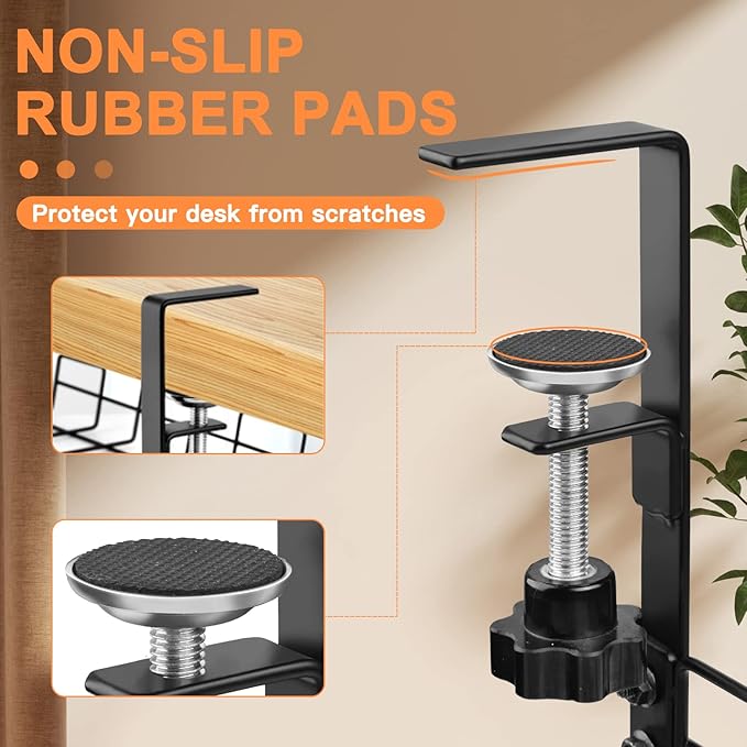 NoDrill 2 Pack 15.7" Under Desk Cable Management Tray, Sturdy Metal Cord Organizer for Office & Home Standing Desk