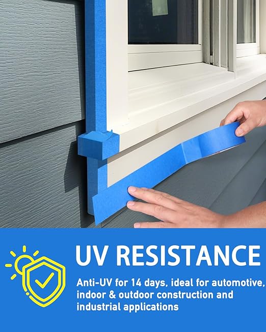 KIWIHUB 10 Rolls Painters Tape 2 inch Wide, Blue Painters Tape Bulk, Blue Masking Tape for Multi Purpose, Wall Painting, Home Improvement, DIY Crafts, 1.88 Inch x 550 Yards