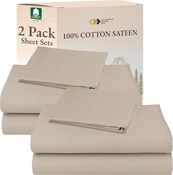 California Design Den 100% Cotton 2-Pack Twin XL Sheet Sets, Soft & Durable by CaliforniaDesignDen