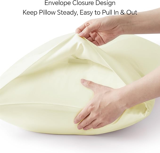 BEDELITE Standard Pillow Cases Set of 2, Rayon Derived from Bamboo, Cooling - Image 6