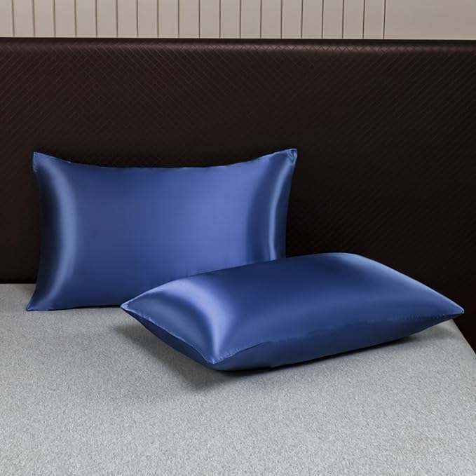 Oeko-TEX Certified Navy Silk Pillow Cases Queen Made in USA, 22 Momme, 100% - Image 6