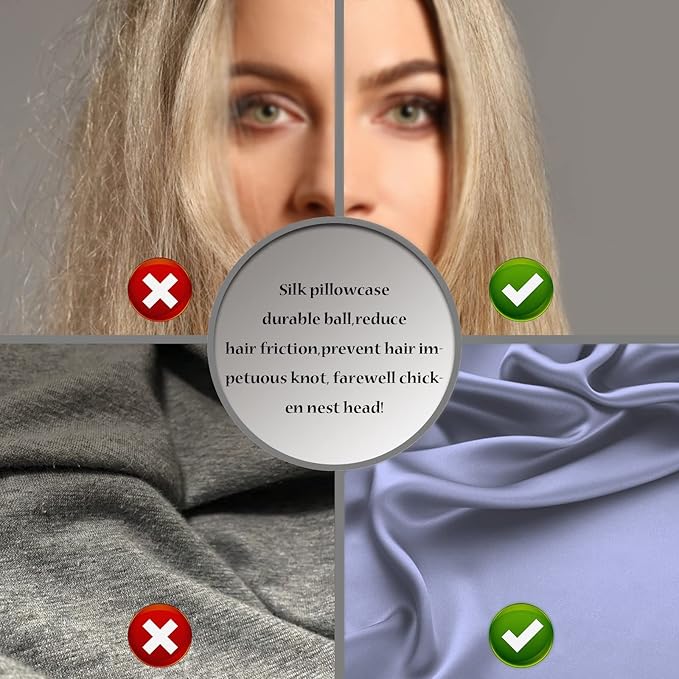 Silk Pillow Cases 2 Pack, Soft Breathable and Sliky Standard Size Pillow Cases - Image 5