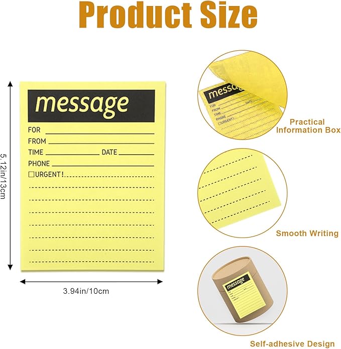 9 Pieces Telephone Message Sticky Notes Pads 4 x 5 Inch Assorted Neon Colors Sticky Notes Urgent Notes Self Stick Note Pads for Work Call, Office Supplies, 50 Sheets/Pack (Fluorescent Colors)