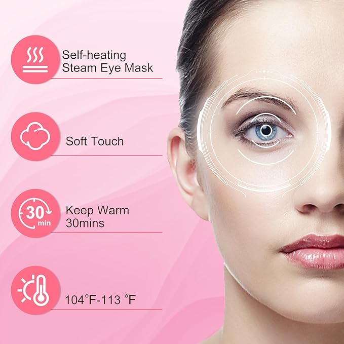 XPCARE 32 Pack Steam Eye Masks for Dry Eyes, SPA Warm Sleep Eye Mask, - Image 6