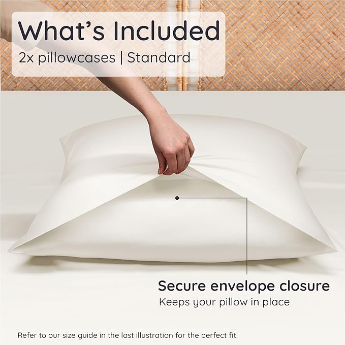 Bambaw 100% Viscose Derived from Bamboo Pillowcase Standard Size – Set of 2 - Image 2