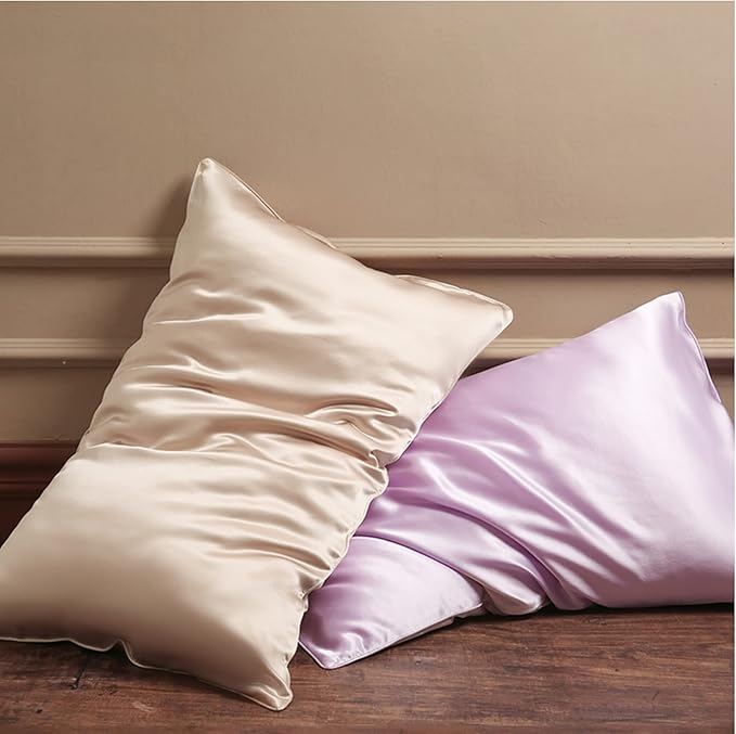 Beige Silk Pillow Cases Queen, 100% Mulberry Silk Pillowcase - Image 6