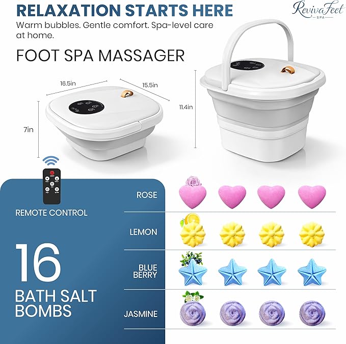 Collapsible Foot Spa Electric Rotary Massage, Heated Foot Bath - Image 2