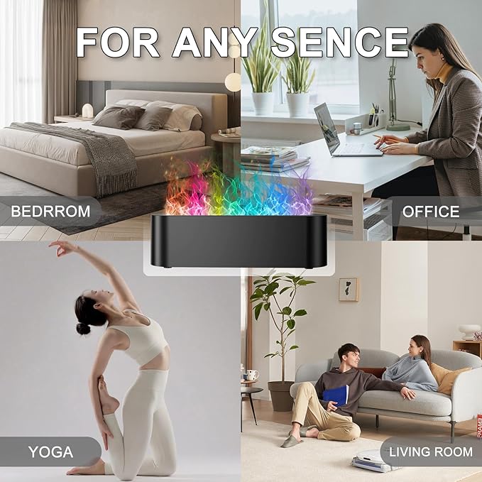 Colorful Flame Fire Diffuser Humidifier, 7 Colors Changing Oil Diffuser - Image 4
