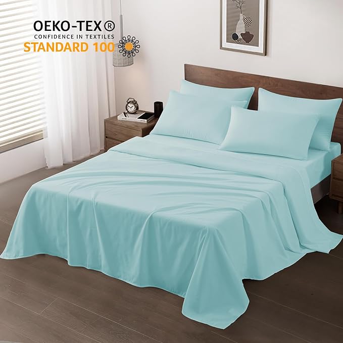 Maple&Stone Full Flat Sheet 6 Pack, Premium Soft & Breathable, Brushed - Image 2