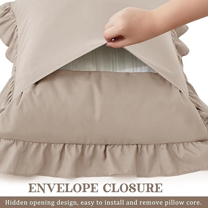 KKJIAF Ruffle Body Pillow Cases Set of 1, Ruffled Pillow Covers - Image 5