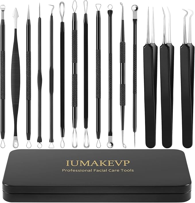 Pimple Popper Tool Kit, IUMAKEVP 15 PCS Professional Stainless Steel Blackhead - Image 9