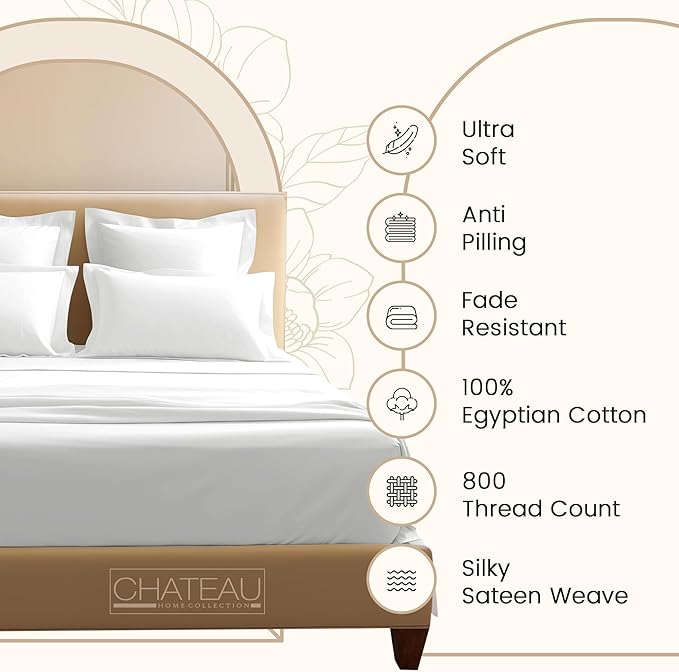 100% Egyptian Cotton Sheets California King Size, 800TC Breathable Bed Sheet Set - Image 3