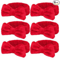 Casoty 6 Pcs Red Spa Headbands, Skin Care Headband, Soft Coral Fleece Makeup by Casoty