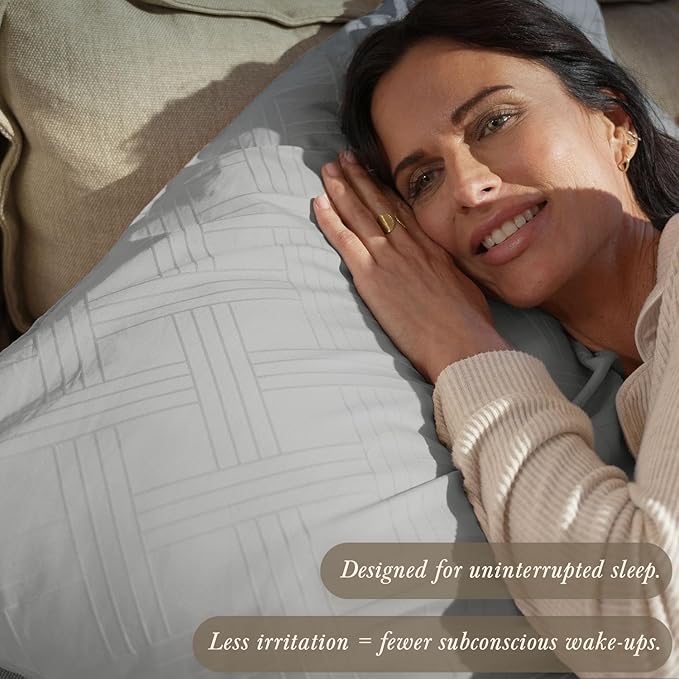 Threadmill California King Size Sheets | 800 Thread Count Jacquard Celine Light - Image 5