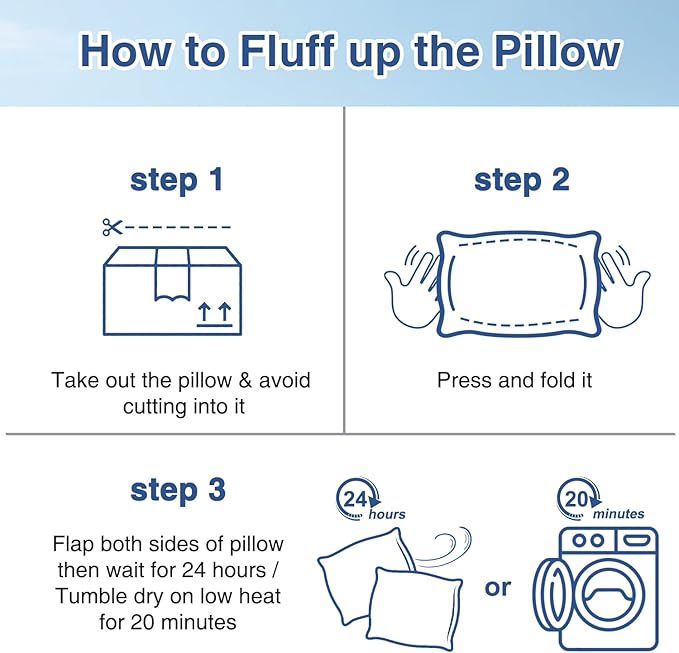 Favocama Cooling Pillow for Sleeping, Shredded Memory Foam Pillows Queen Size - Image 6