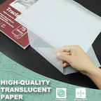 Tracing Paper for Drawing, 9 X 12'' Tracing Paper Pad, 75 Sheets Transparent Vellum Paper for Tracing Pads, 38lb/60gsm Translucent Trace Pad for Pencil Sketching, Image Tracing.