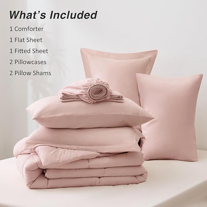 Love's cabin California King Comforter Set Blush Pink, 7 Pieces California King - Image 8