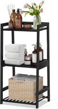 POXAKA 3 Tier Bamboo Bathroom Shelves, Ladder Shelf by POXAKA