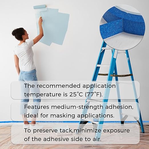 SWRT Blue Painters Tape 2 Inch Wide – 12 Rolls x 55 Yards (660 Total Yards), Clean Removal Masking Tape for Sharp Paint Lines on Walls, Trim & Baseboards, Easy Tear for DIY & Home Renovation Projects