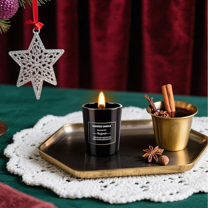 12 Pack Scented Black Candles Gift Set, Natural Soy Wax Aromatherapy Candles - Image 7