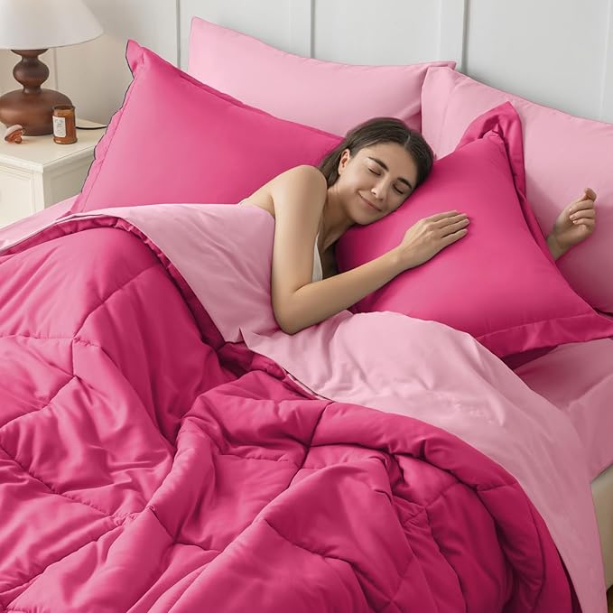 JOLLYVOGUE Twin Comforter Set, Ultra-Soft Bed in a Bag Twin Size 5 Pieces - Image 7