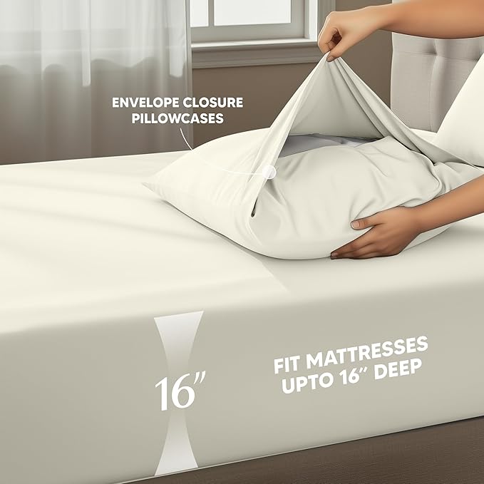 Utopia Bedding Queen Size Sheet Set – 4 Piece Bed Sheets, Soft and Breathable - Image 4