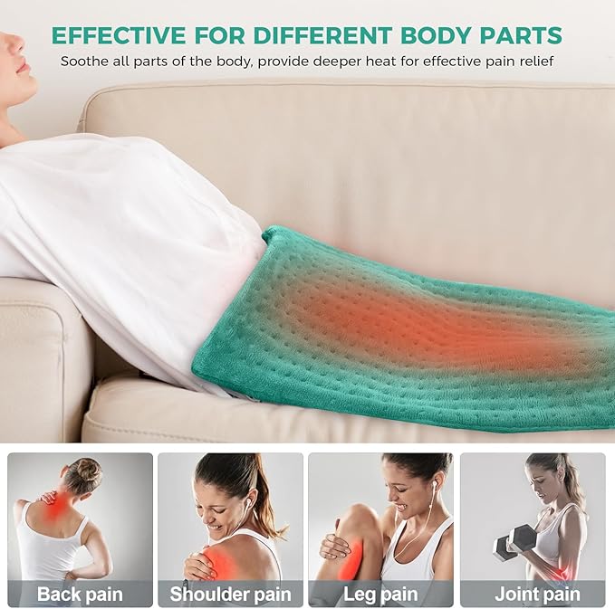 NOWWISH XXXL Heating Pad for Back Pain Relief & Period Cramps, 24x32 Inch Moist - Image 6