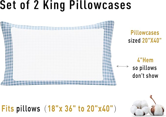 Sunflower King Pillowcases Set of 2, 100% Cotton King Size Pillow Cases 2 - Image 6