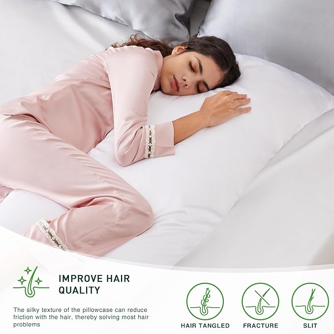 Love's cabin Satin Body Pillowcase 20x54, Cooling Pillow Cover - Image 2