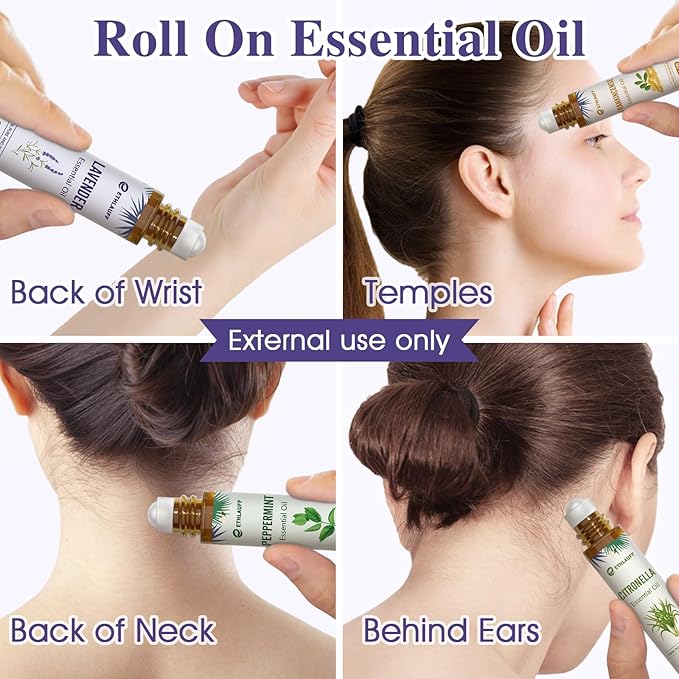 Essential Oil Roll On Set, Natural Aromatherapy Roll On, Relaxation Gift - Image 3