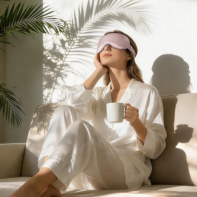 ZIMASILK 100% 22 Momme Pure Mulberry Silk Sleep Mask, Filled - Image 6