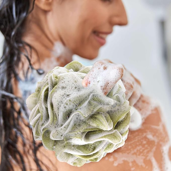 BTYMS Large Loofah Sponge Shower Scrunchies Puff 75g/pc Mesh Pouf Bath Loofa - Image 5