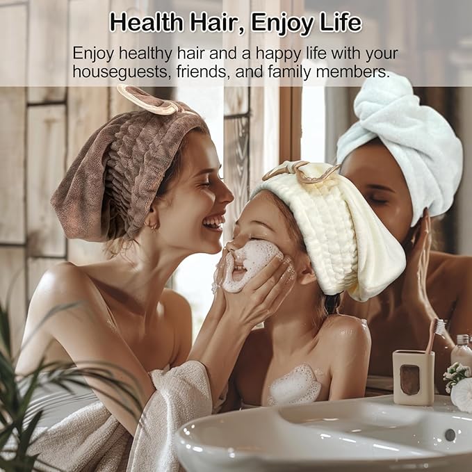 Jseng Microfiber Hair Towel Caps - Image 2