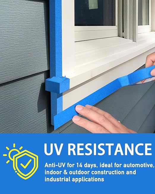 KIWIHUB Blue Painters Tape - 20 Rolls Masking Tape 1 inch Wide, Multi-Surface No Residue Blue Tape for Walls, Painting, Packing & Automotive 0.94 Inch x 1100 Yards