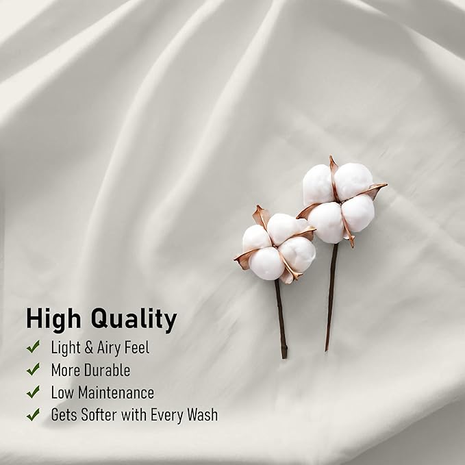 RUVANTI 100% Cotton Sheets – Full Size Percale Bedding, Cooling & Breathable - Image 5