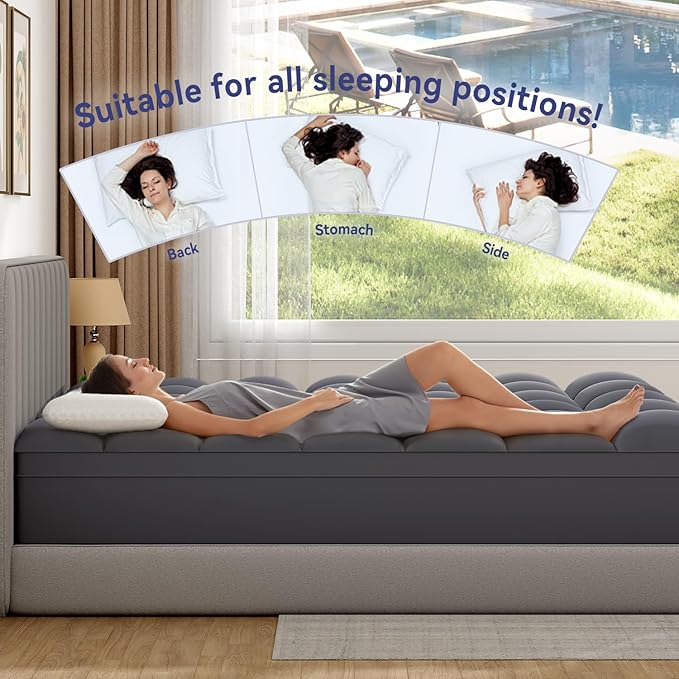 ELEMUSE Queen Grey Mattress Topper - Image 5