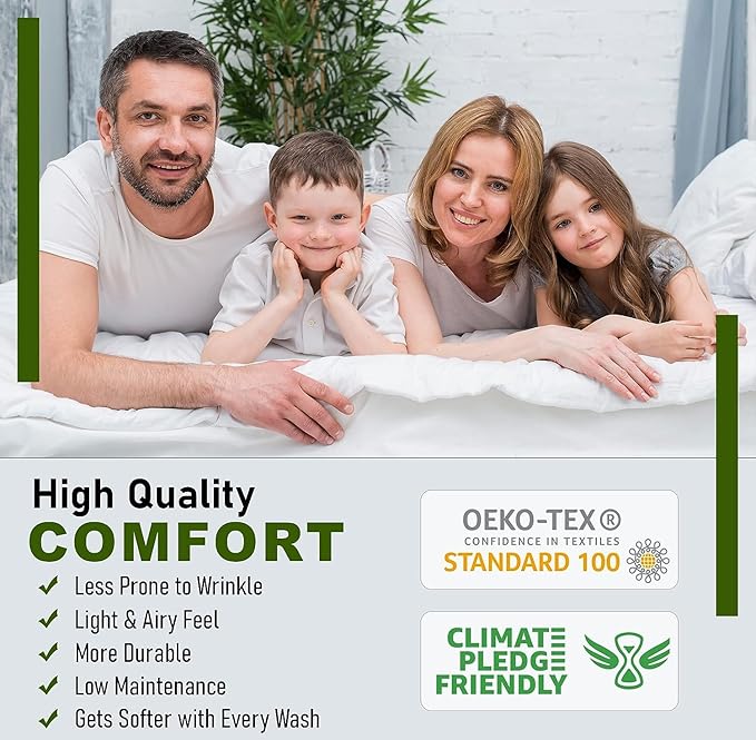 RUVANTI 100% Cotton Sheets – Split King Size Percale Bedding, Cooling & - Image 7
