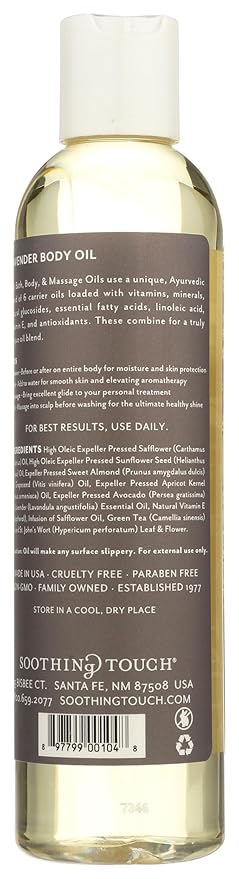 Soothing Touch Bath Body & Massage Oil, Calming Lavender - 8 Oz - Image 2