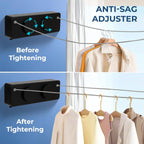 Retractable Clothesline Indoor Outside Heavy-Duty, Upgrade 304 Double Stainless Steel Shower Room Clothes line, Fit Rv Balcony Courtyards Indoor Drying Rack Clothesline, 13.8ft