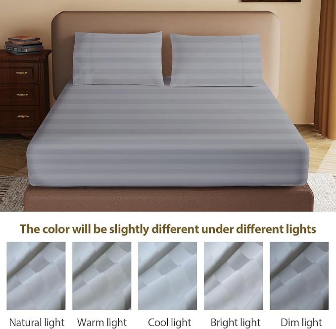 100% Egyptian Cotton Fitted Sheet Twin Size, 600 Thread Count, Single Fitted - Image 9