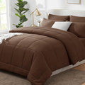 CozyLux King Size Comforter Set Brown, 7 Pieces Bed in a Bag, All Season by CozyLux