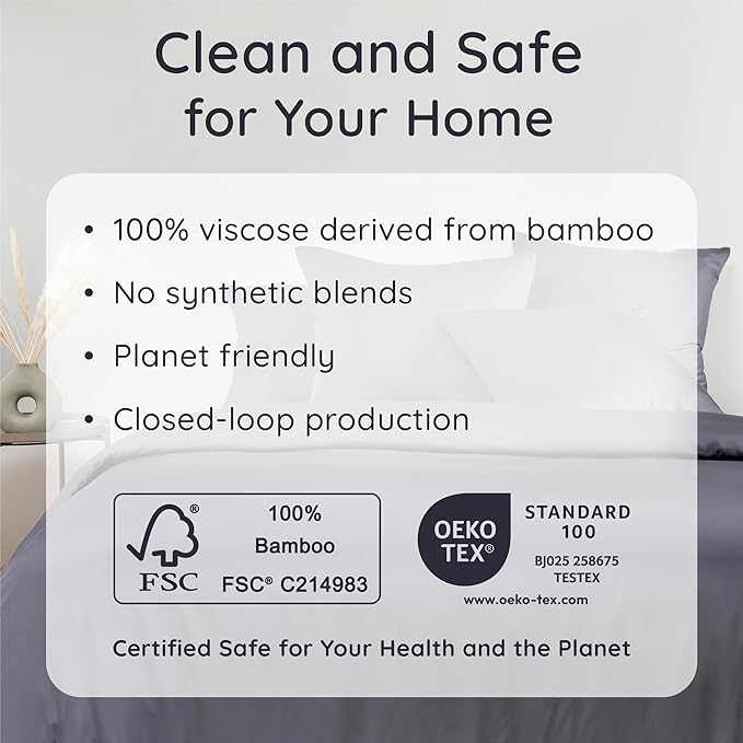 Bambaw 100% Viscose Derived from Bamboo Queen Size Sheet Set - Image 6