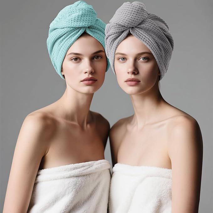 ROLSHOL 2 Pack Microfiber Hair Towel Wrap - Image 9