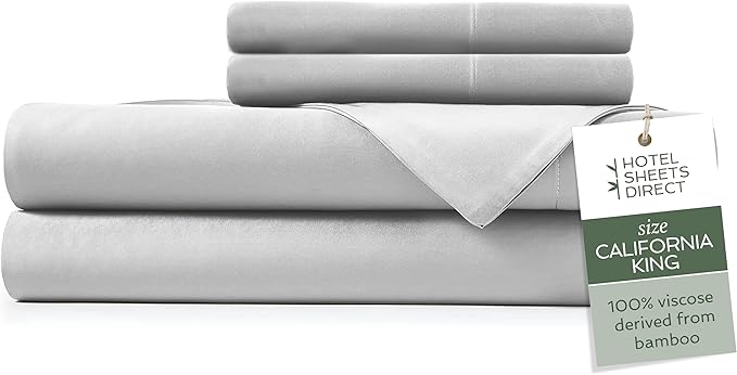 Hotel Sheets Direct 4 Piece Bed Sheet Set California King Size, 100% Viscose by HOTELSHEETSDIRECT