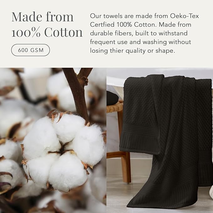 NY Loft 100% Cotton Hand Towel 6 Pack Hand Towel Set | Super Soft & Absorbent - Image 4